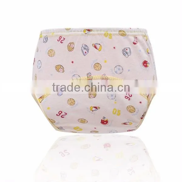 hot selling 7 designs leak-proof baby training pants full printed pure cotton baby cloth diaper