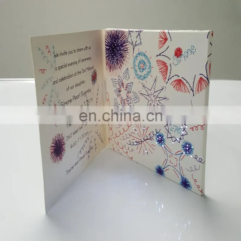 hot selling colorful led light up greeting flash card for gift
