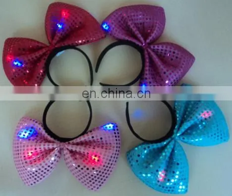 LHW-097 LED flashing bowknot headband with sequin