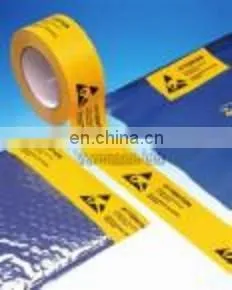 Yellow antistatic esd floor warning label