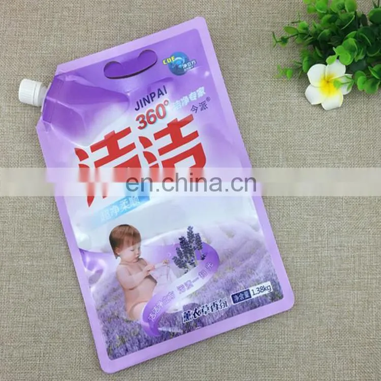 Factory Cheap Price 1.38kg laundry packaging bag with spout,stand up spout pouch with hang hole