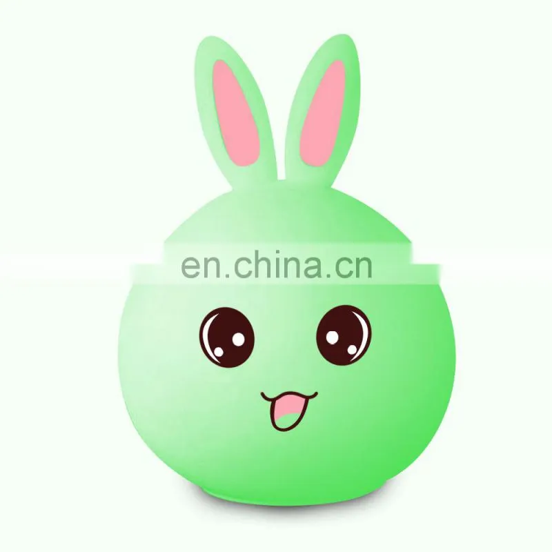 Hot Selling Lovely Rabbit Silicone Night Lamp USB Rechargeable Colorful Led Light