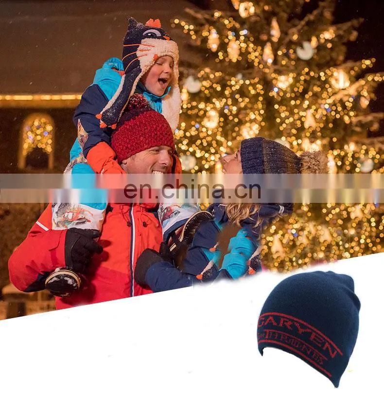 custom winter knitted sports hats with colourful fashion