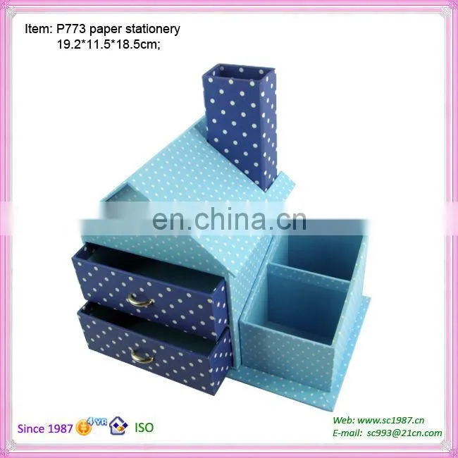 Decorative House Shaped Cardboard Stationery pen container