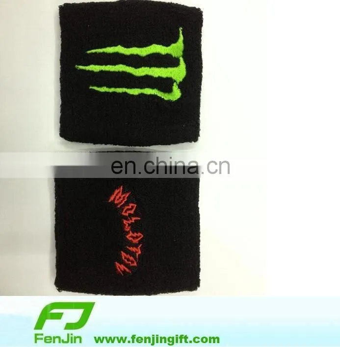 embroidery logo cotton terry wristband