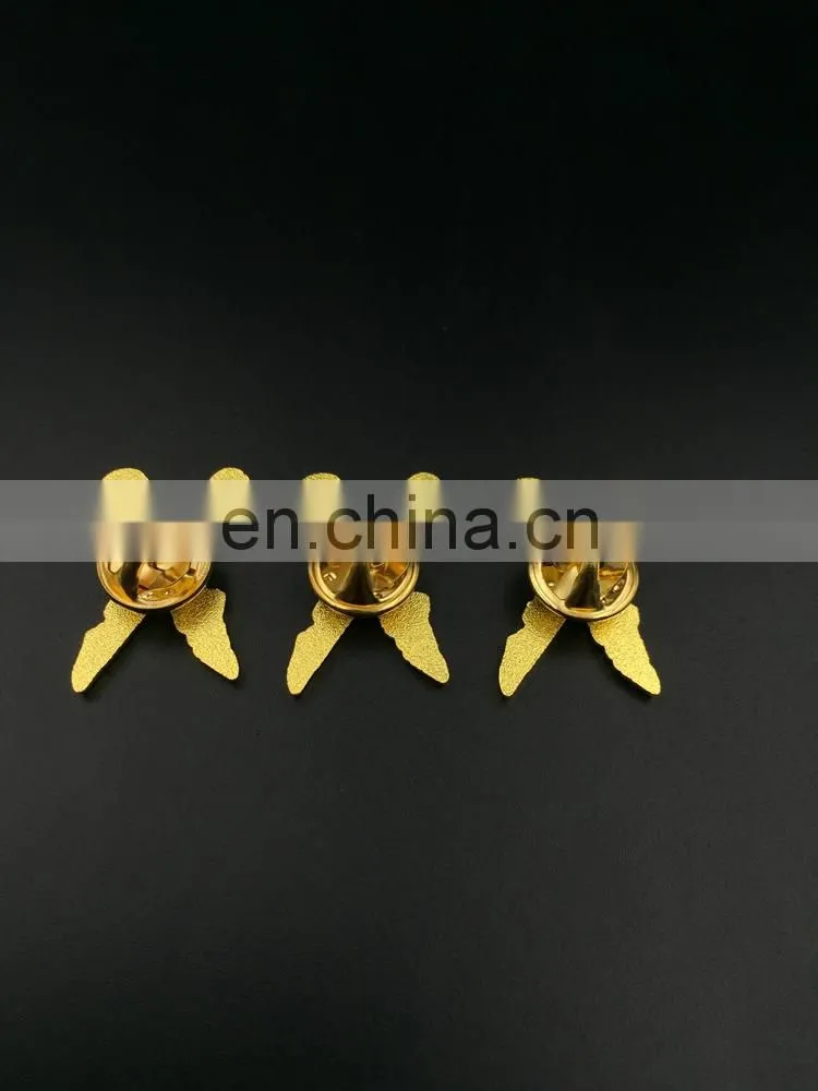 custom high quantity soft lapel pins badge with gold butterfly clutch