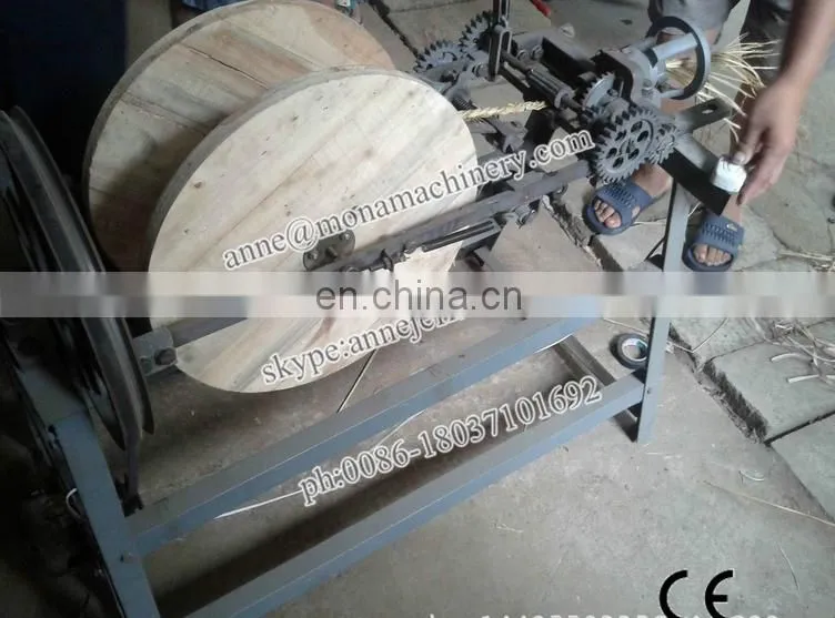 Manual grass rice wheat straw rope knitting twisting making machine