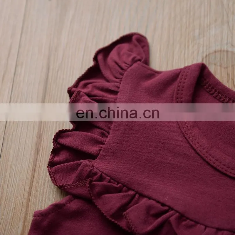 Baby Fashion Wholesale Sweet Style Cotton Clothes Baby Girls Cotton Ruffle Romper