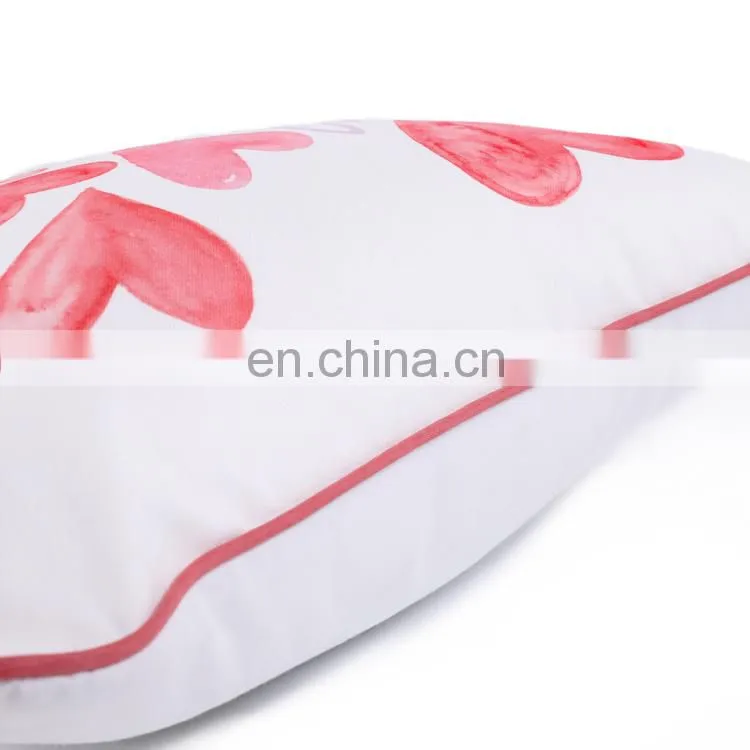 Happy Valentine's Day Decorative Throw Pillow Case Sweet Love Pink Square Cushion Cover for home decor