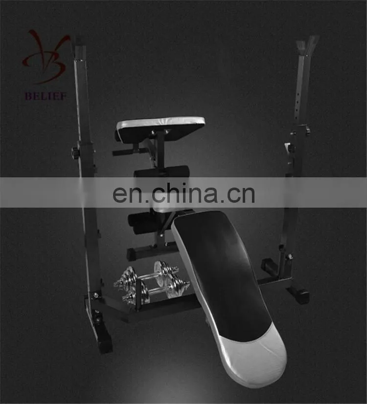 Adjustable Squat Rack With Weightlifting Bench Press