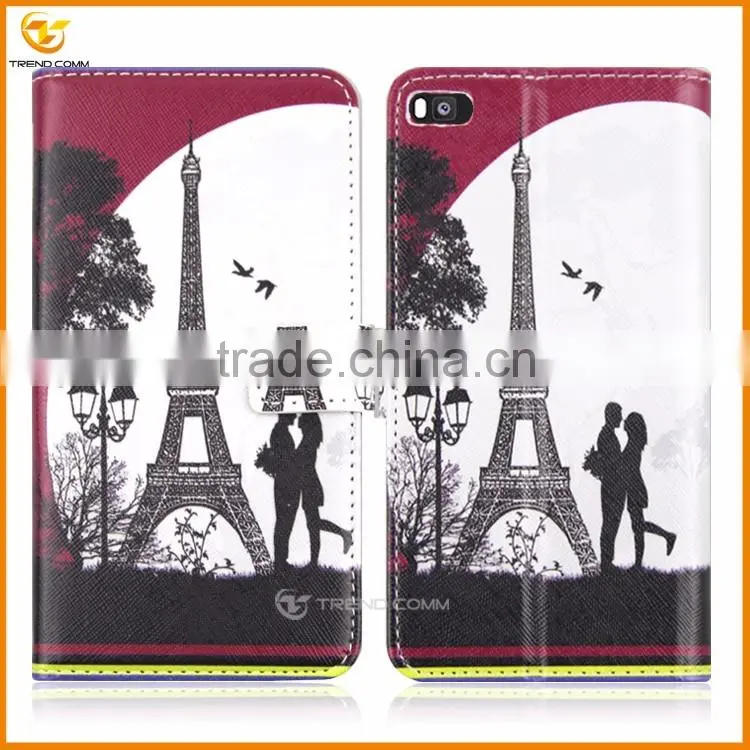wallet leather flip cover case for huawei p8