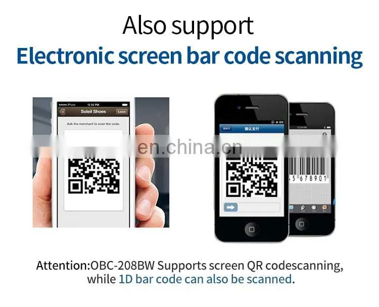 Wireless 2D COMS Barcode Scanner with stand BT Handheld POS Machine