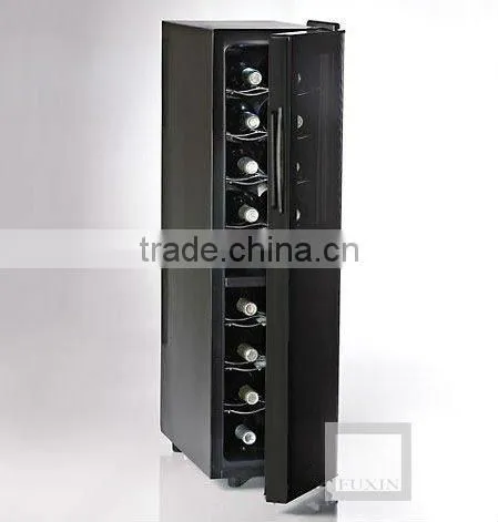 FUXIN:JC-53DFW.Dual Zone wine cooler with 2 thermoelectric cooling system,
