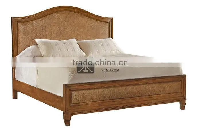 BE-155 Southeast Style Rattan Upholstered Bed