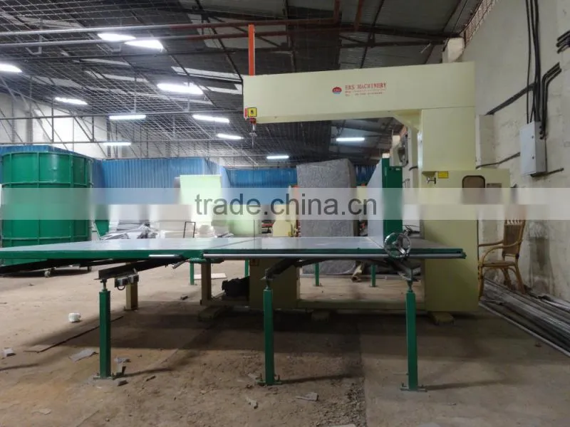 Vertical PU foam rubber sheet trim cutting machine