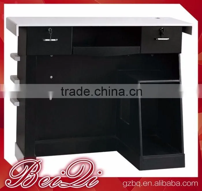 Beiqi Reception Desk Counter Stand White & Black Commercial Furniture Used Checkout Counters for Sale