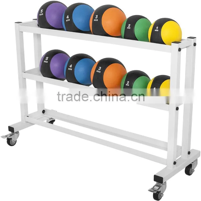 Medicine Ball Rack with casters 3 storage levels