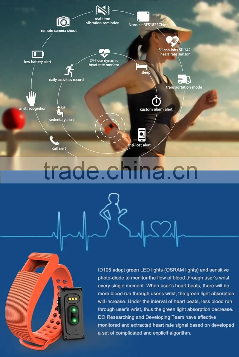 silicone wristbands cicret smart bracelet optional heart rate monitor fitness watch