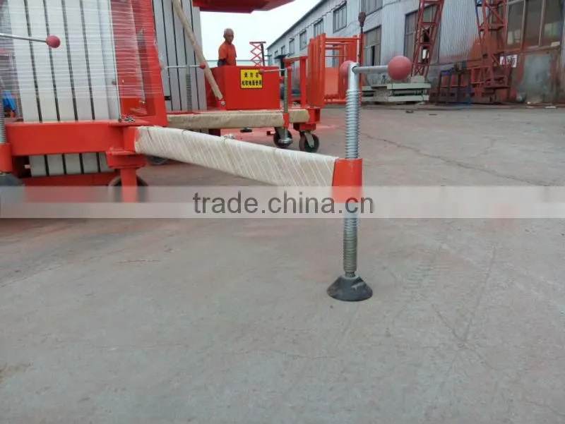 12m mobile hydraulic two mast telescopic aluminium electric lift/ electric ladder