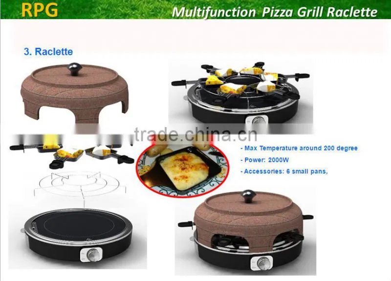 electric multifunction pizza oven bbq grill,raclette