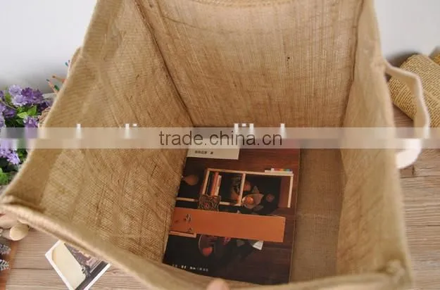 Jute Fabric Organizer Box Clothing Laundry Basket Toy Storage