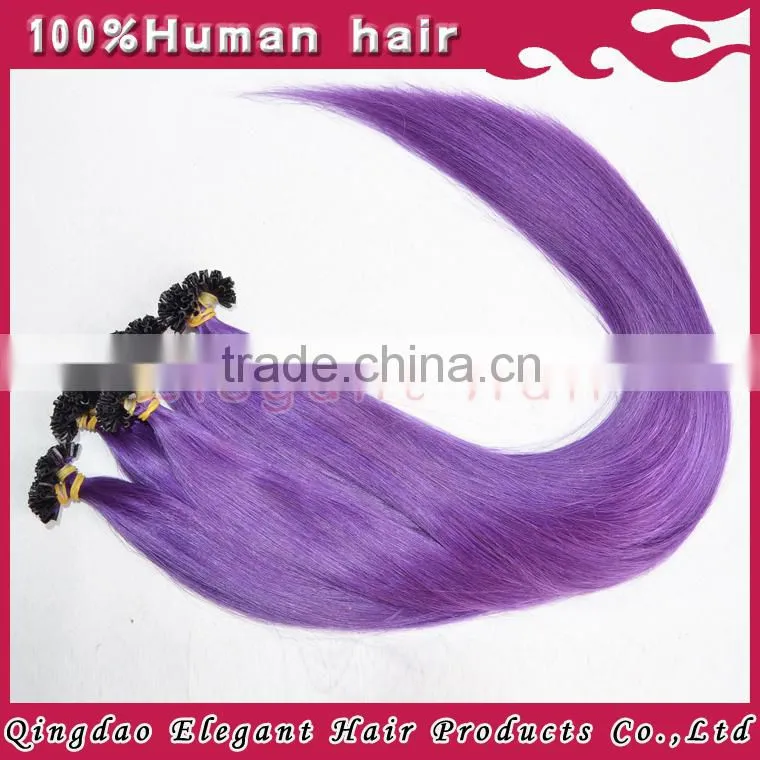 New Style Sliky Straight Natural Color Human Hair Pink Hair Extensions
