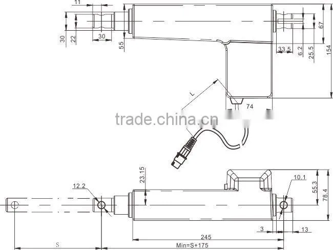 High quality 12V linear actuator with thrust 6000N