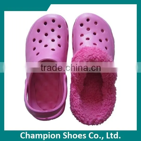 Fashion High Elasticity High Heel Fur Lined Clogs