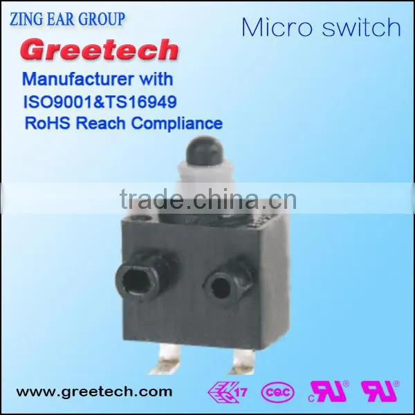 2015 zing ear waterproof mini slide switch and micro switch for sliding door lack