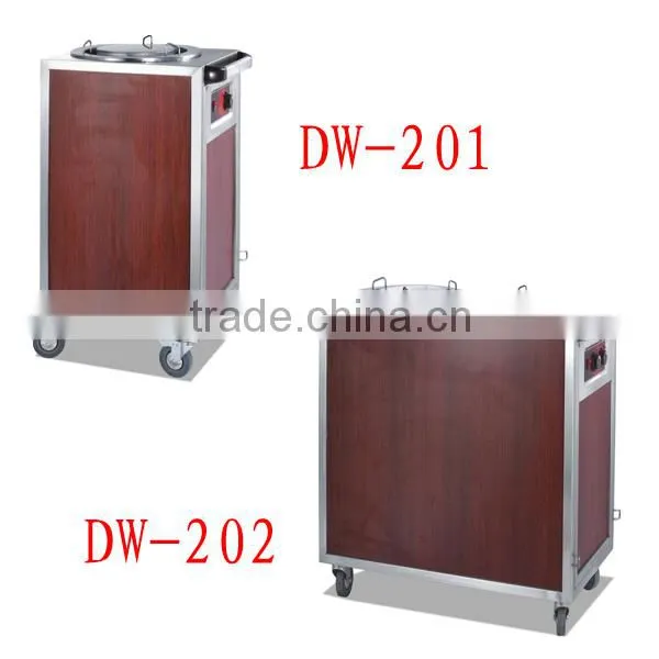 Commercial electric restaurant plate warmer cart