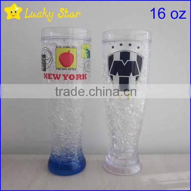450ML 16OZ PBA free Ice gel freezer mugs beer tumbler cups with printing for promotion gift souvernirs