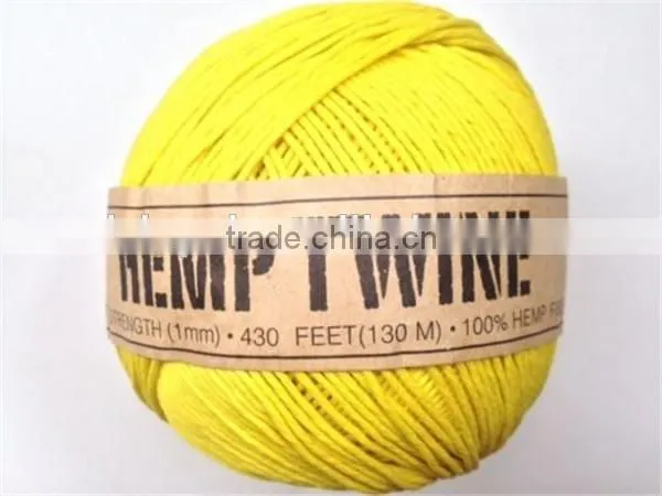 wholesale 1mm Yellow Hemp Twine Cord For Sale
