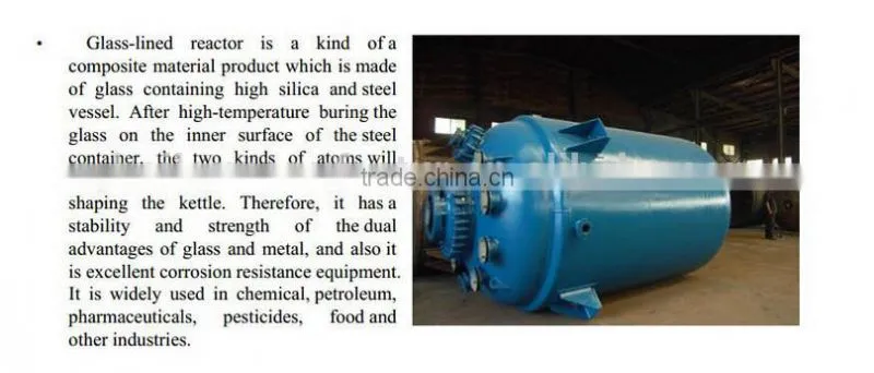 Pressure Vessel K type Chemical glass Reactor