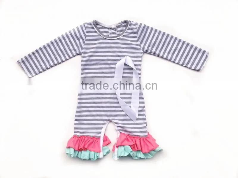 Cartoon mouse printed ruffle romper newest baby clothes romper fashion style baby bubble romper