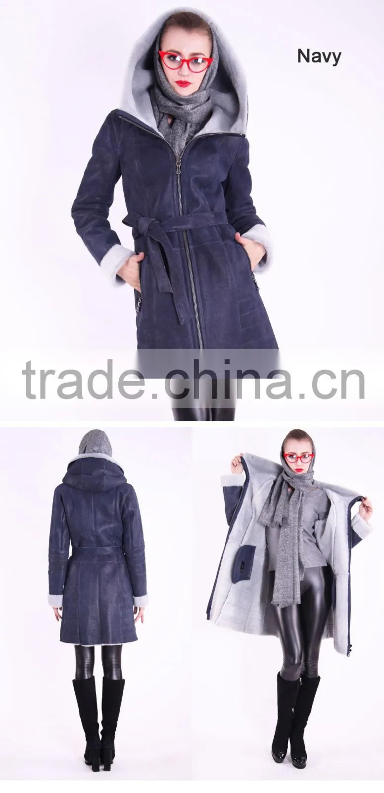 2016 New Design Winter Women Slim Fit Woolen fur Coat