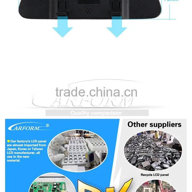 car rear view mirror 3.5 inch 12v dc lcd monitor