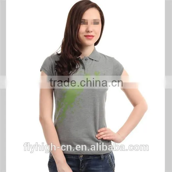 Polo Neck Logo Embroidered Women T Shirts