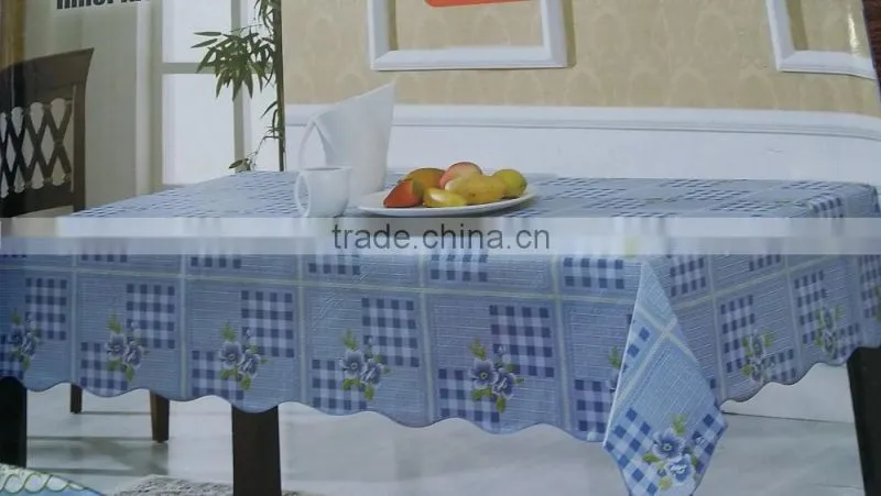 100% Polyester TC CVC Table Cloth WITH RUFFLES,LACE,WATER RESISTANT ,HEAT RESISTANT,WATER PROOF