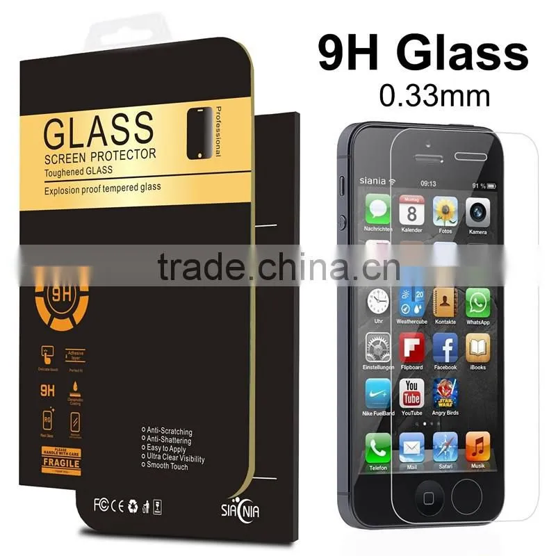 Keno Factory Price Premium 9H Hardness Anti-shock Tempered Glass Membrane for iPhone 5 5S Mobile Phone Screen Protector