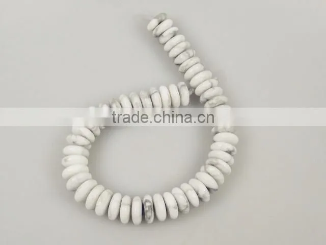 centre drill rondelles WHITE TURQUOISE gemstone