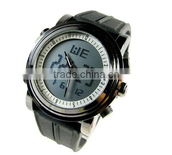 Fashion men digital watch fancy silicone band watch dual movement watch for men