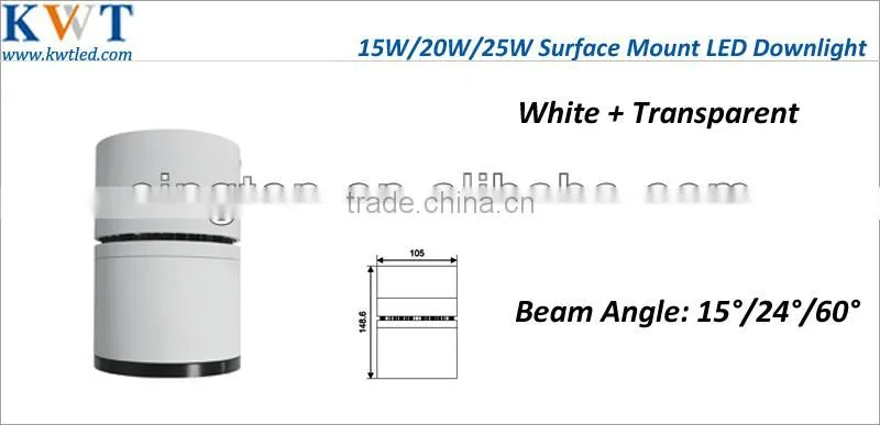 Surface Mount 25W Citizen COB LED Downlight with 3years warranty