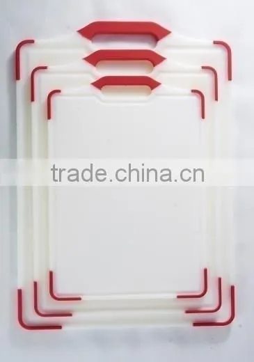 3PCS Square Double Thickness Colorful Large Plastic Square Cutting Board Set For Kitchen Non Silp Chopping Board