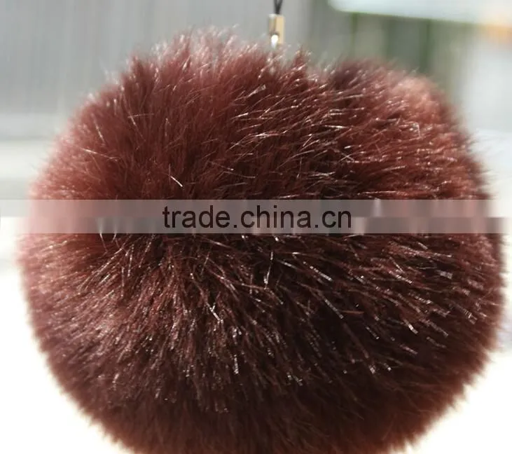 Hot sale fake rabbit Fur balls Unisex Keyring 9cm Size Fashion accessories