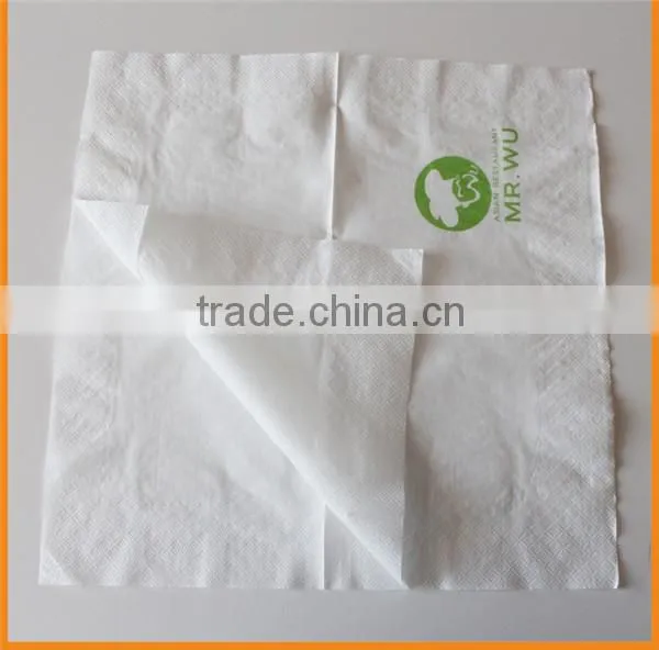 hot sale good quality 1/4 fold customized dinner paper napkin with logo printed