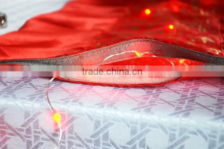 Fancy red wedding table runner with LED lights