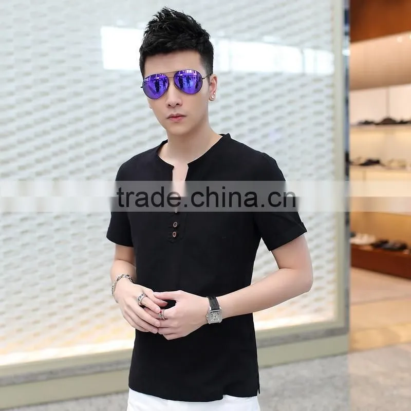 Plain T-shirt blank T-shirt high quality 100%cotton cheap fashion round neck T-shirt