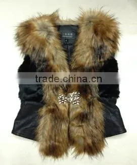 HSFC011ladies fake fur vest