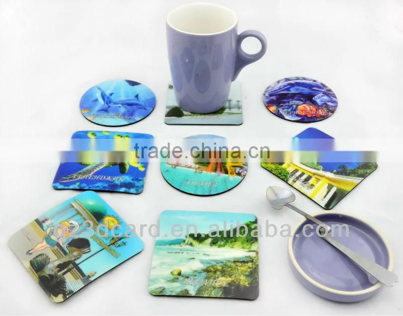 Custom lenticular 3D cup coasters of London bus