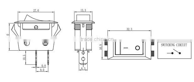 Lighted single pole rocker switch